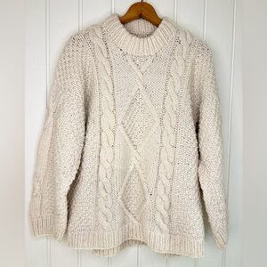 Vintage Chunky Knit 100% Wool Fisherman’s Sweater Unisex